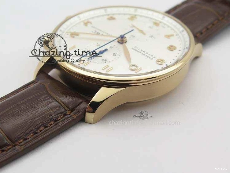 MIROTIME 0416 Portuguese Chrono RG IW371480 ZF 1:1 Best Edition White Dial On Brown Leather Strap A7750 V HighPerformance 7266